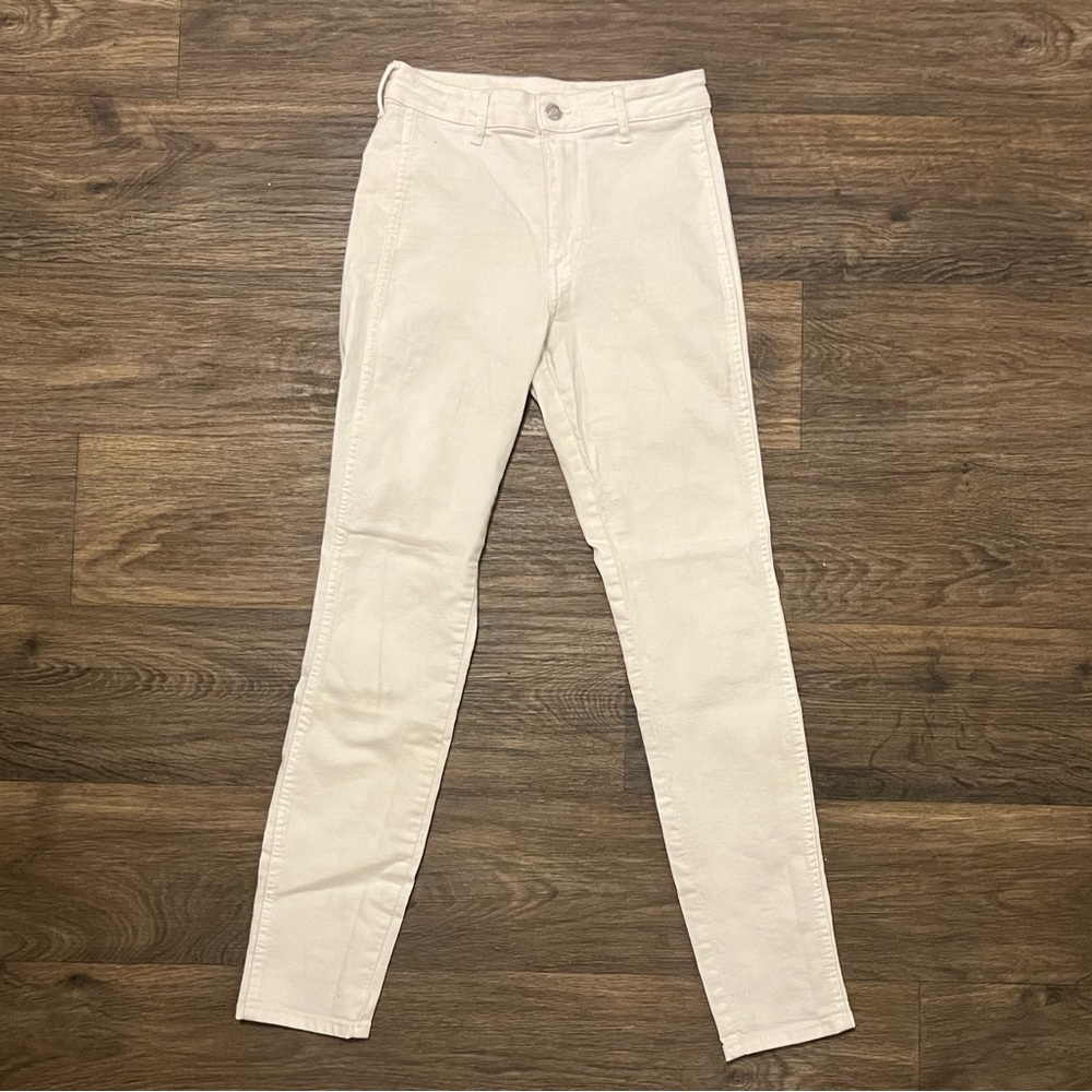 White H&M High Waisted Skinny Jeans (&Denim Brand)
